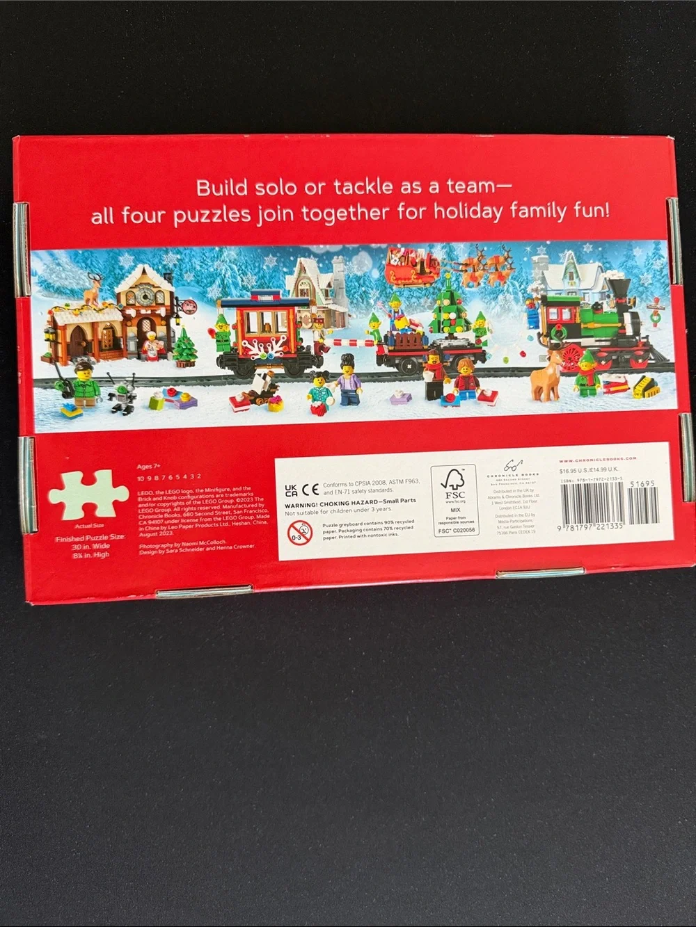 Lego Christmas Train Puzzle - Red, Green, White